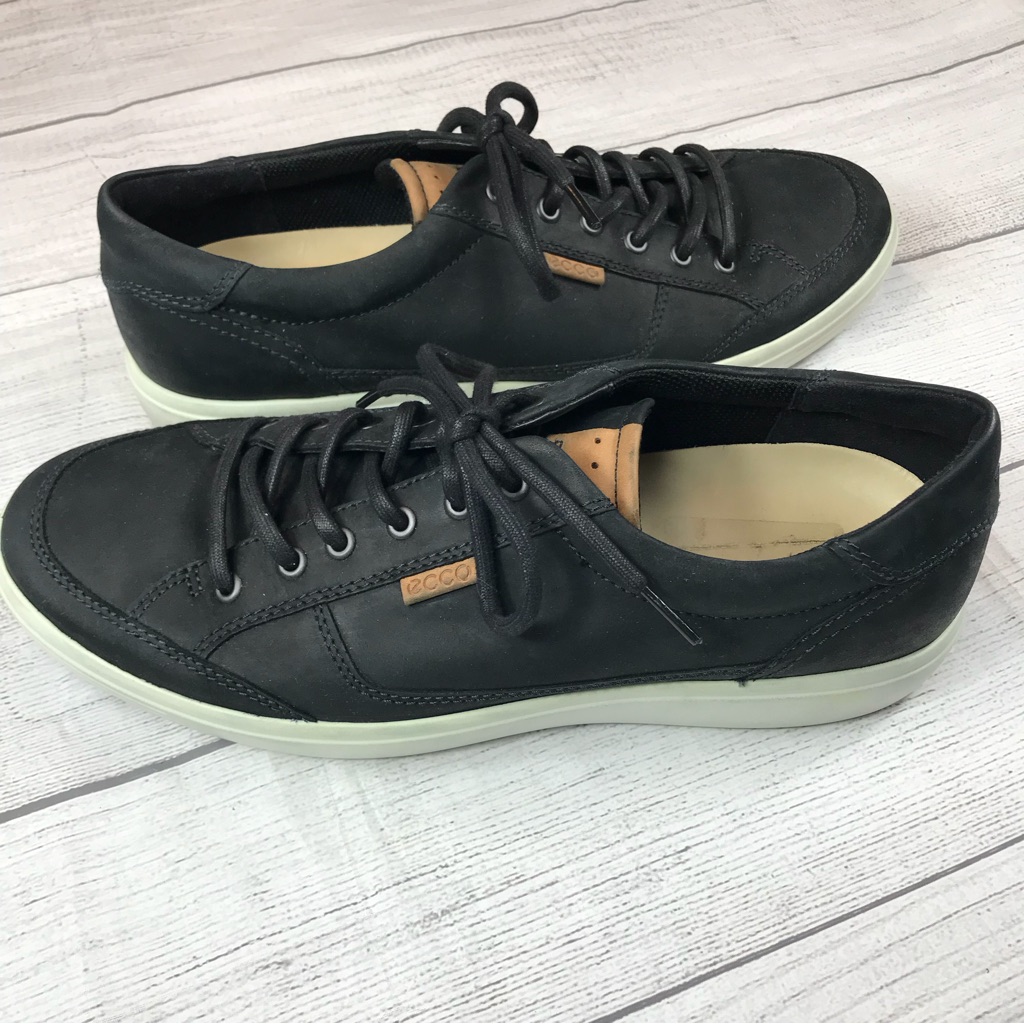 Mens Ecco Black Leather Sneakers Size 11-11.5